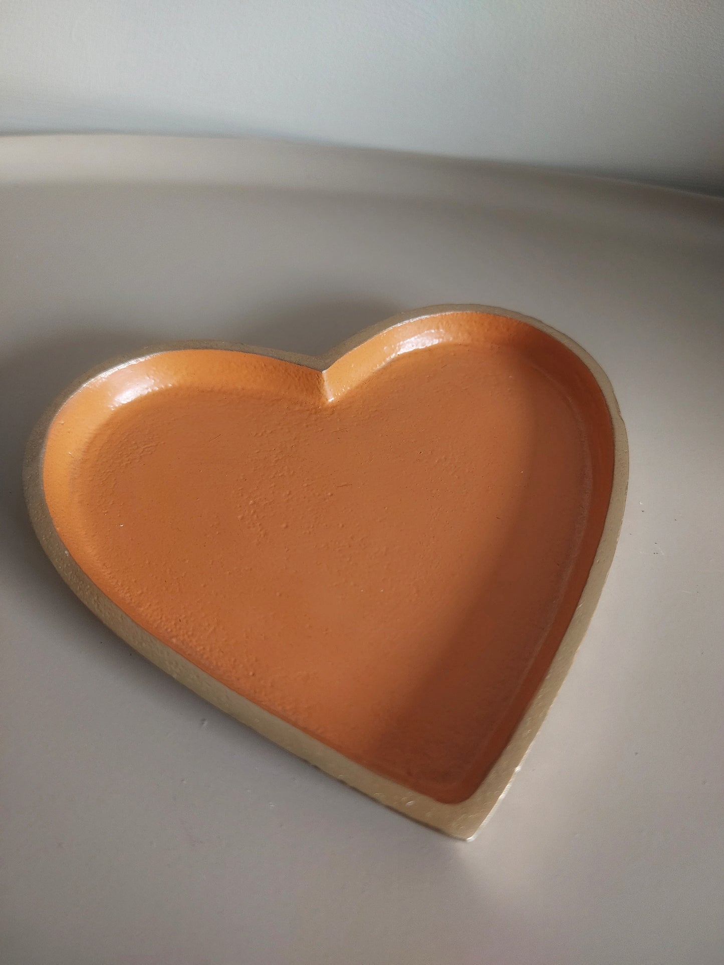Decoratie schaal hart - Oranje