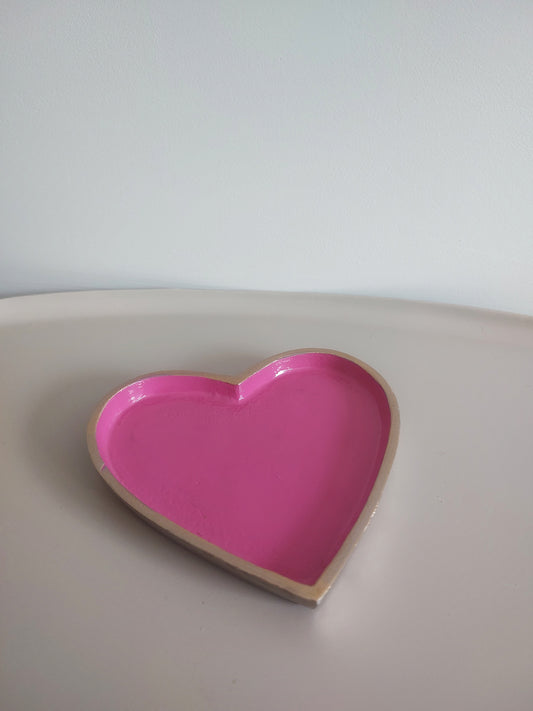 Decoratie schaal hart - Roze